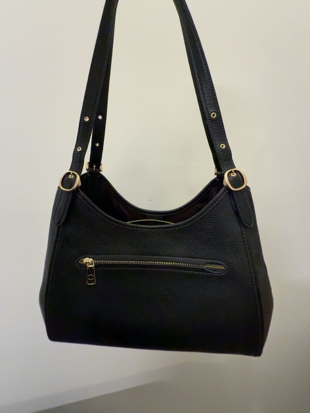 COACH Erin Pebbled Leather Shoulder Bag in Black - Picture 3 of 6